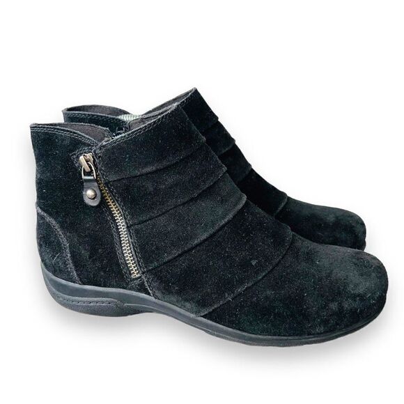 Clarks Collection Dual Zipper Bootie Black Suede 26104882 Women's 8.5M - Picture 4 of 11